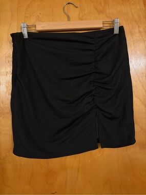 SHEIN Black Ruched Front Mini Skirt